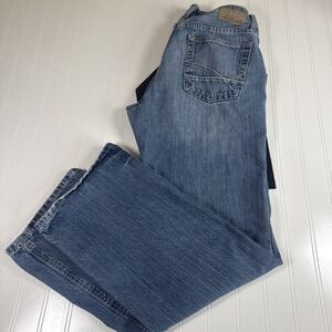 Reclaim Relaxed Bootleg Jeans Mens 33L Stretch Medium Blue Denim Boot Cut